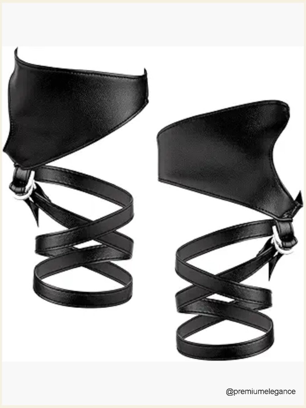 Black PU Leather Fingerless Gloves Goth Punk Cosplay Accessories Half Finger